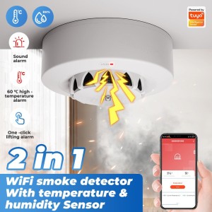 Tuya Wifi Fire Smoke Detector with Temperature and Humidity Sensor Robotics Bangladesh