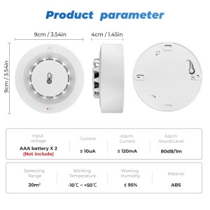 Tuya Wifi Fire Smoke Detector with Temperature and Humidity Sensor Robotics Bangladesh