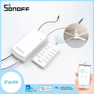 Sonoff iFan04-L Wi-Fi Ceiling Fan and Light Controller with Remote Robotics Bangladesh