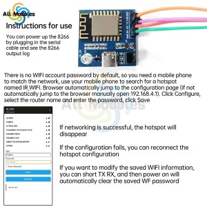 ESP8266 Infrared Emission and Reception NEC Command Wi-Fi Module Type-C Robotics Bangladesh