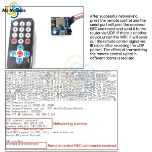 ESP8266 Infrared Emission and Reception NEC Command Wi-Fi Module Type-C Robotics Bangladesh
