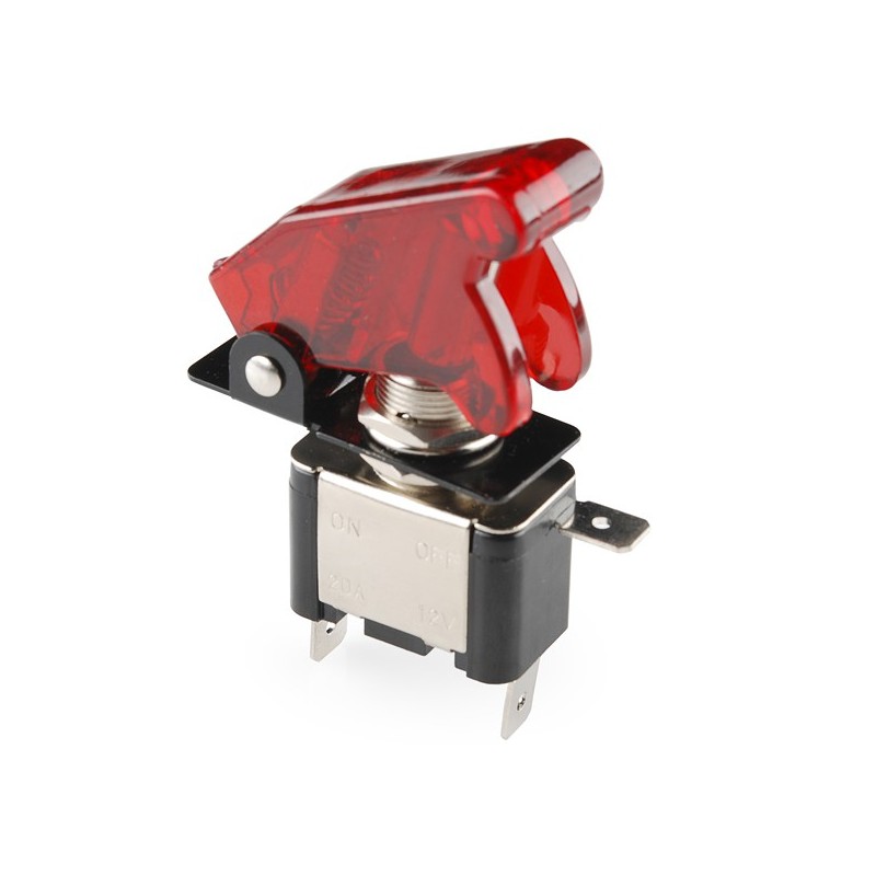 Toggle Switch and Cover - Illuminated (Red) Robotics Bangladesh