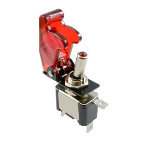 Toggle Switch and Cover - Illuminated (Red) Robotics Bangladesh