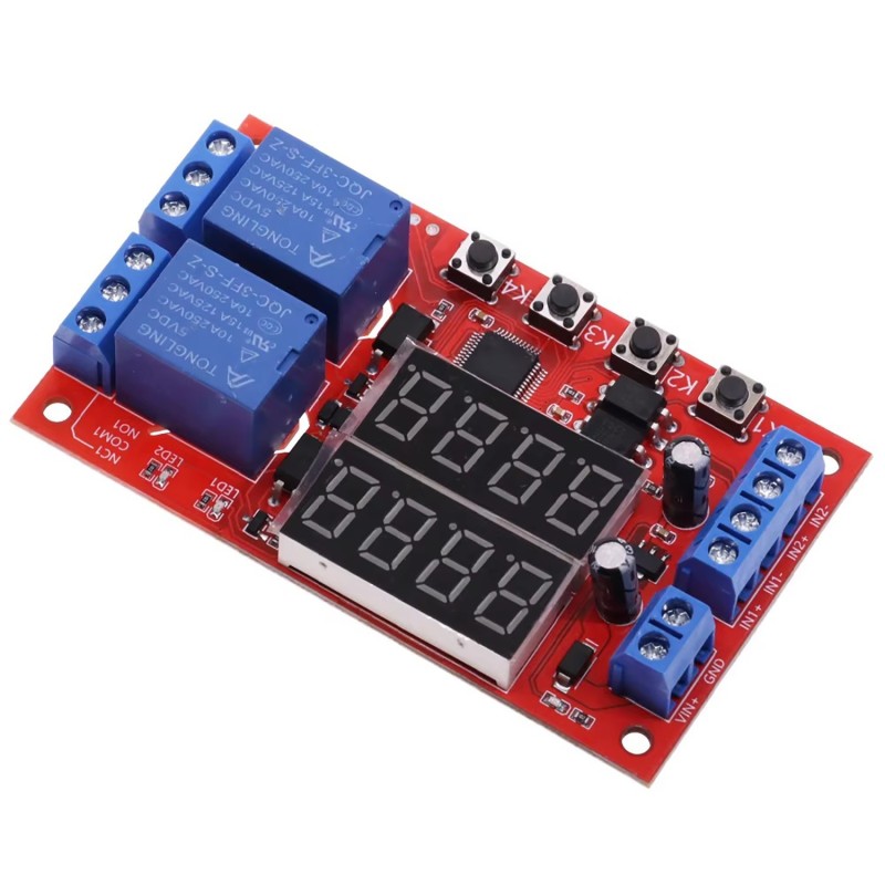 Adjustable Delay Timer Dual Relay with LED Display 24V Robotics Bangladesh