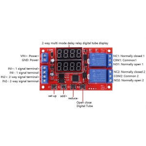 Adjustable Delay Timer Dual Relay with LED Display 24V Robotics Bangladesh