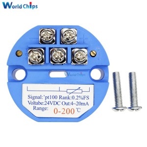 PT100 Temperature Transmitter 0-400 Celsius Range 4-20MA DC 24V Robotics Bangladesh