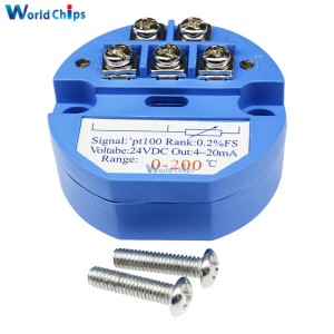 PT100 Temperature Transmitter 0-200 Celsius Range 4-20MA DC 24V Robotics Bangladesh