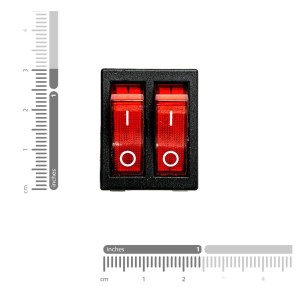 250V AC 20A 6 PIN Double Rocker Switch - Red Light Robotics Bangladesh