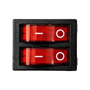 250V AC 20A 6 PIN Double Rocker Switch - Red Light Robotics Bangladesh