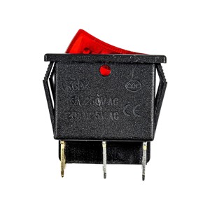 250V AC 20A 6 PIN Double Rocker Switch - Red Light Robotics Bangladesh