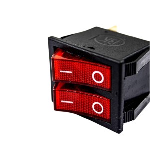 250V AC 20A 6 PIN Double Rocker Switch - Red Light Robotics Bangladesh