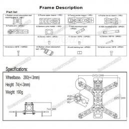 ZMR250 Glass Fiber 4 Axis 250 MM FPV Quadcopter Mini H Quad Frame for QAV250
