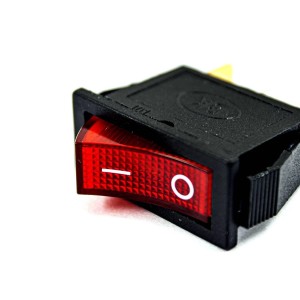 250V AC 15A 3 PIN Slim Rocker Switch - Red Light Robotics Bangladesh