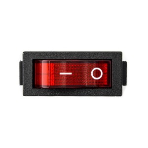 250V AC 15A 3 PIN Slim Rocker Switch - Red Light Robotics Bangladesh