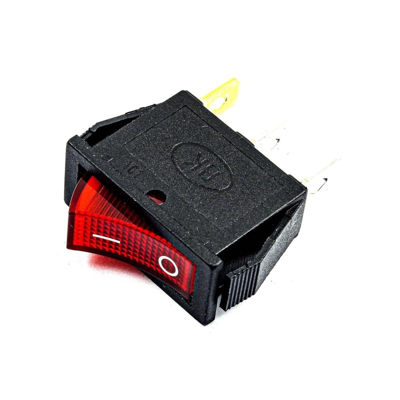 250V AC 15A 3 PIN Slim Rocker Switch - Red Light Robotics Bangladesh