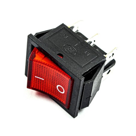 250V AC 16A 6 PIN Rocker Switch - Red Light Robotics Bangladesh
