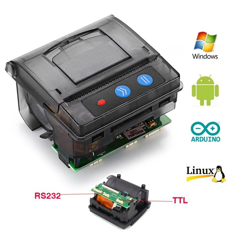 Mini 58mm POS Thermal Receipt Panel Embedded Printer EM205 QR203 Robotics Bangladesh