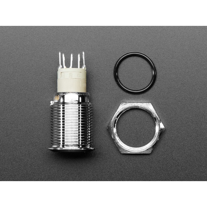 Metal Pushbutton with Blue LED Ring - 16mm Momentary Robotics Bangladesh