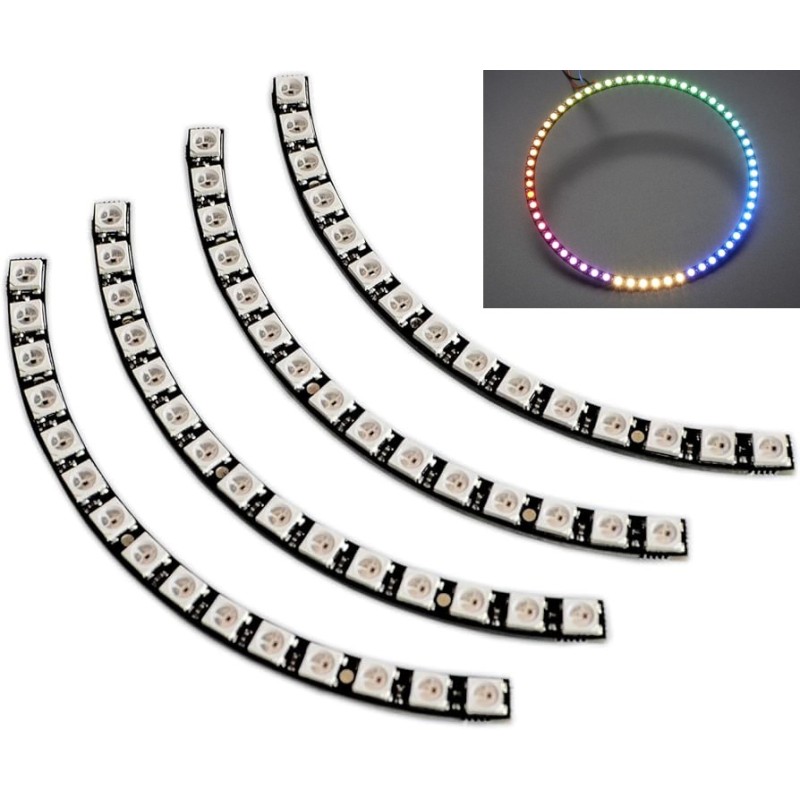 1/4 60 Ring - 5050 RGB LED w/ Integrated Drivers NeoPixel Compatible Robotics Bangladesh