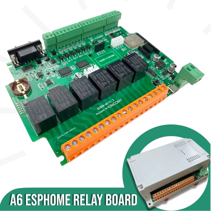 A6 ESPHome Relay Board Arduino IDE & ESPHome Compatible Robotics Bangladesh