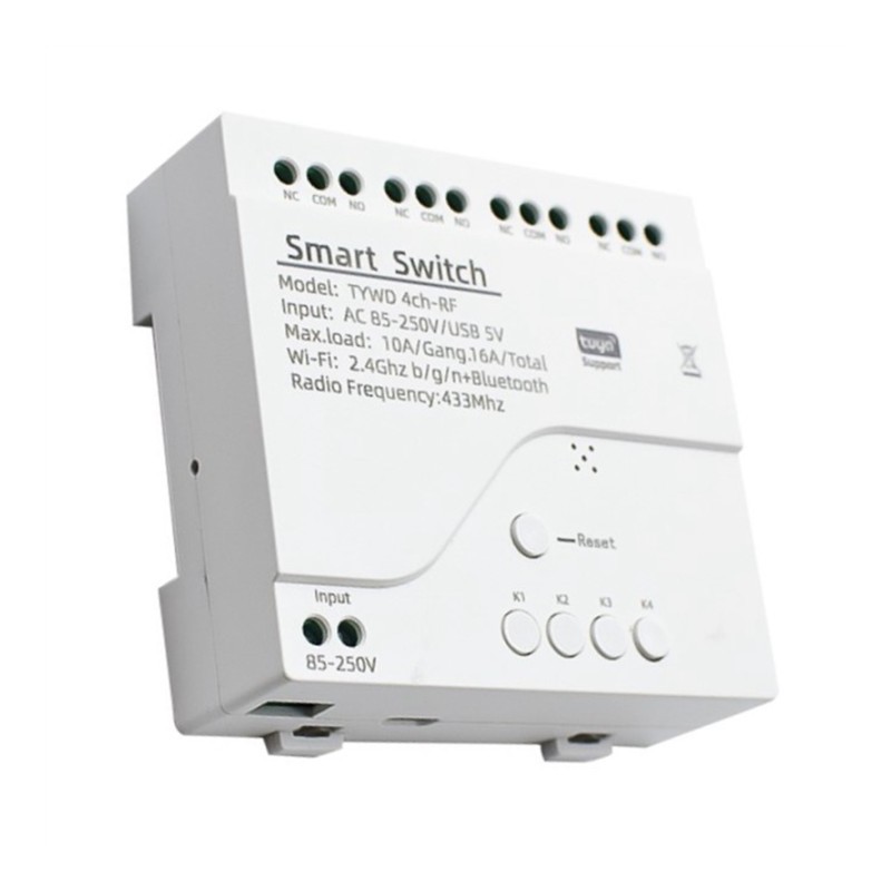 4 Channel Tuya WiFi Smart Switch AC85-250V TYWD 4CH-RF Robotics Bangladesh