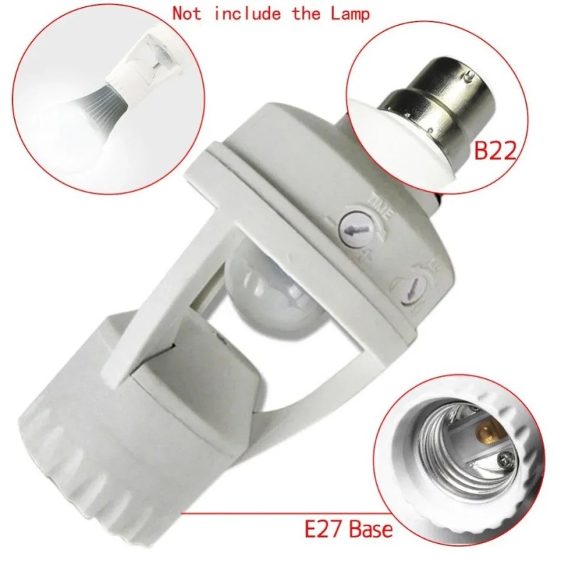 PIR Infrared Motion Sensor LED Lamp Holder – B22 Base Robotics Bangladesh