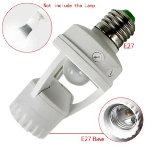 100~220V PIR Infrared Motion Sensor LED Lamp Holder – E27 Base Robotics Bangladesh