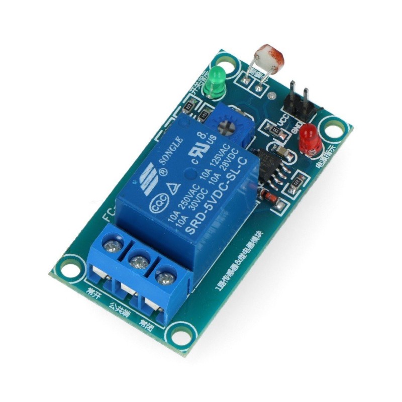 Relay Module 1 Channel with Photoresistor FC-13 – 10A / 240VAC Contacts – 5V Coil Robotics Bangladesh