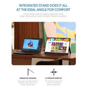 Arzopa A1 Travel Monitor 15.6” FHD 1080P Portable Display with Integrated Stand Robotics Bangladesh