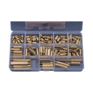 M3 Brass Hex Standoff Spacer Kit – Single Head, Assorted Lengths 124Pcs Robotics Bangladesh