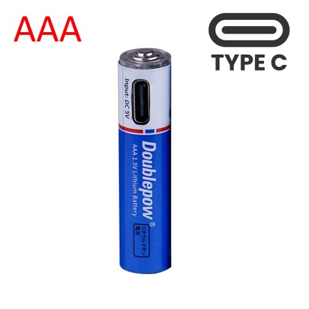 Doublepow AAA 1.5V 600mWh Rechargeable Li-ion Battery with Type-C Port & LED Indicator Robotics Bangladesh