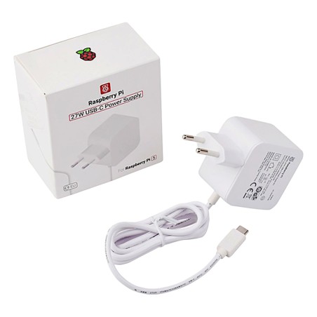 Official 27W USB-C PD Power Supply for Raspberry Pi 5- White Robotics Bangladesh