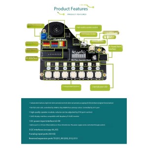 YwRobot Nano Multifunctional Electronic Piano Expansion Board Compatible with Arduino Nano Robotics Bangladesh