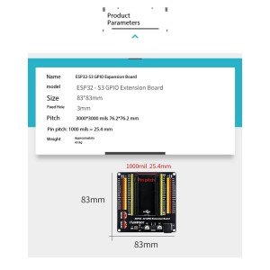 YwRobot ESP32-S3 GPIO Extension Board Compatible with ESP32-S3 Development Board Robotics Bangladesh