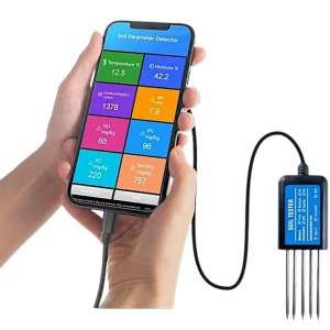 Smart NPK sensor 7 in 1 – USB-C Portable Tester for Temperature, Moisture, EC, pH, and NPK Robotics Bangladesh