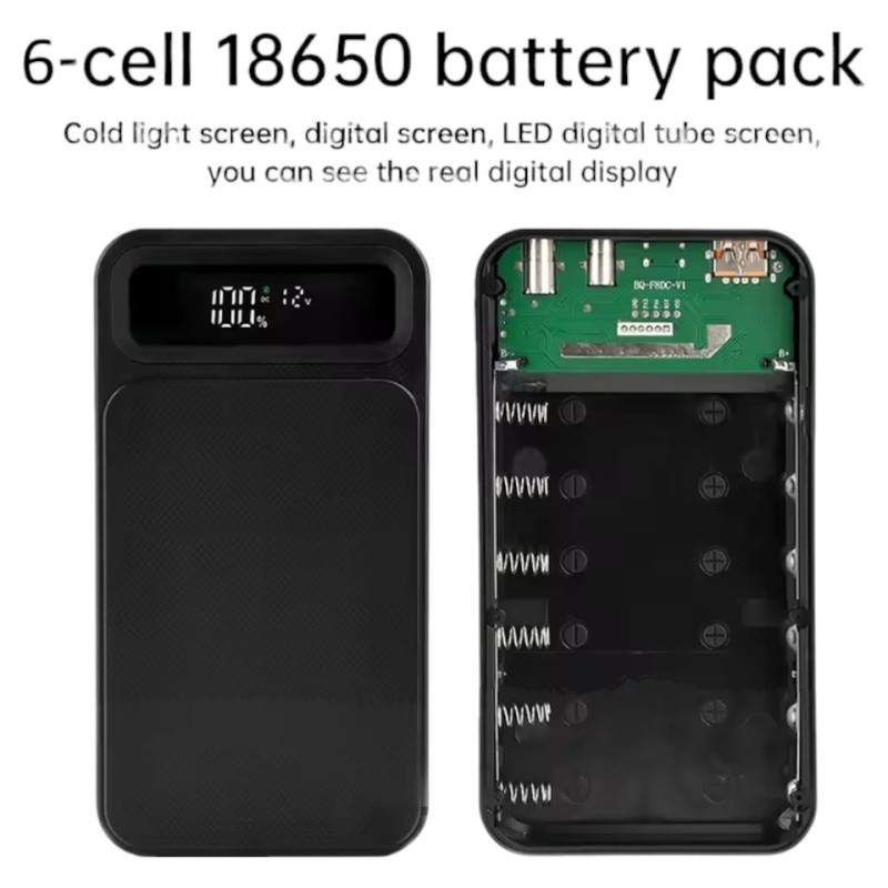Power Bank Battery Case 18650 X 6 - Battery Charger Box Robotics Bangladesh