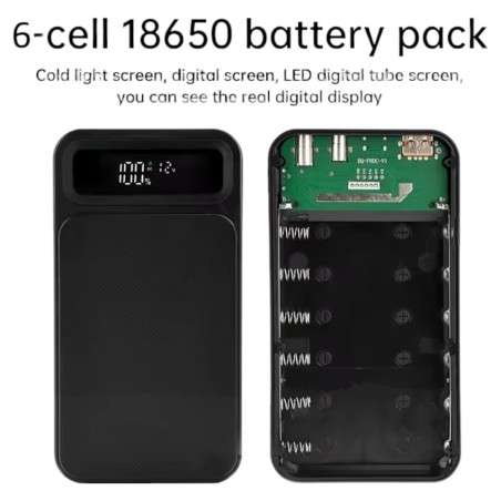 Power Bank Battery Case 18650 X 6 - Battery Charger Box Robotics Bangladesh