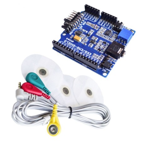 ECG/EKG/EMG Shield Kit for Arduino with Cables & Electrodes Robotics Bangladesh