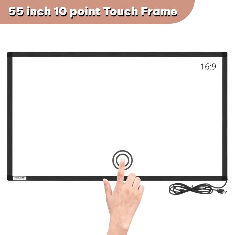 55" Smart Classroom Interactive IR Touch Panel Overlay Kit - 10-Point Multi-Touch, No Glass Robotics Bangladesh