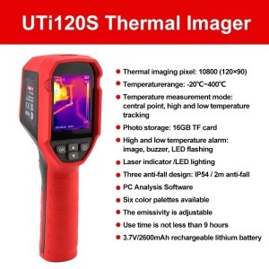 UNI-T UTi120S Handheld Thermal Imaging Camera 120×90 Infrared Resolution -20℃ to 400℃ Range Robotics Bangladesh