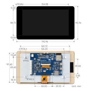 ESP32-S3 5-Inch Display Development Board With Touch 800×480 Waveshare Robotics Bangladesh