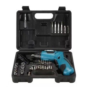 Cordless Folding Electric Drill Screwdriver with 45 Bits Tool Set 4.2V Robotics Bangladesh