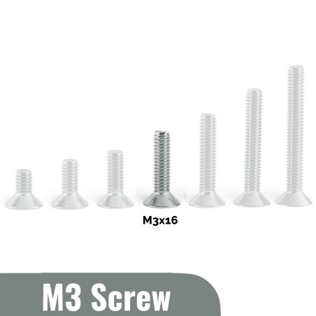 M3x16 Flat head Screw (Pack of 5) Robotics Bangladesh