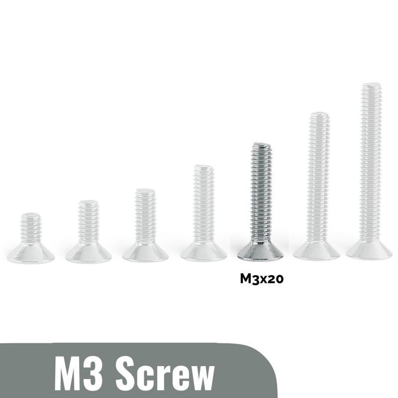 M3x20 Flat head Screw (Pack of 5) Robotics Bangladesh