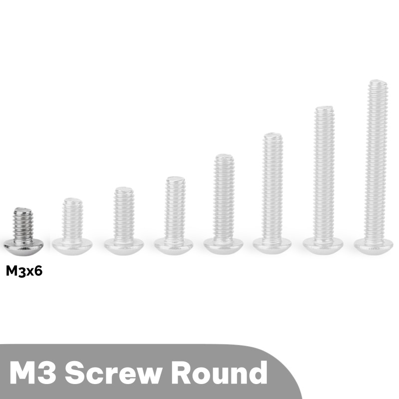 M3x6 Round head Screw (Pack of 5) Robotics Bangladesh