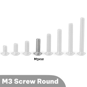 M3x12 Round head Screw (Pack of 5) Robotics Bangladesh