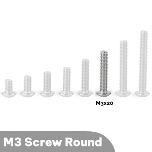 M3x20 Round head Screw (Pack of 5) Robotics Bangladesh