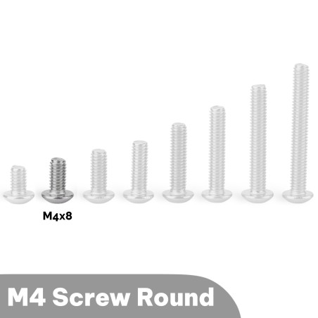 M4x8 Round Screw (Pack of 5) Robotics Bangladesh
