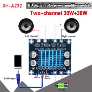 TPA3110 XH-A232 30W+30W 2.0 Channel Digital Stereo Audio Power Amplifier Board DC 8–26V, 3A Robotics Bangladesh