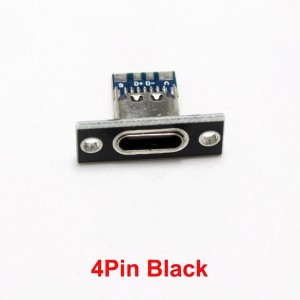 USB Type C Socket 4 Pin with Screw Fixing Plate Robotics Bangladesh